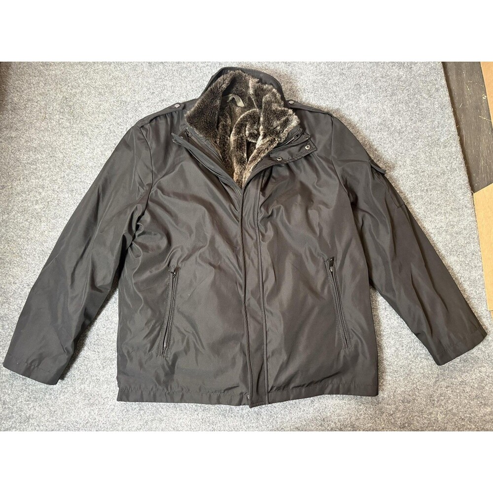 Marc New York Andrew Marc Coat Mens XL Black 3 In 1 Jacket Faux Fur Lined